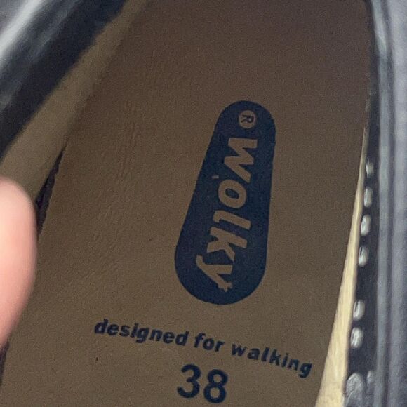 Wolky Boots Womens Size EU 38 Black Shimmer Lace Up Ankle Block Heel Booties - Picture 12 of 13